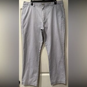 Vineyard Vines Slim Fit Breaker Pants Mens Gray Solid Chino Straight Size 36x30
